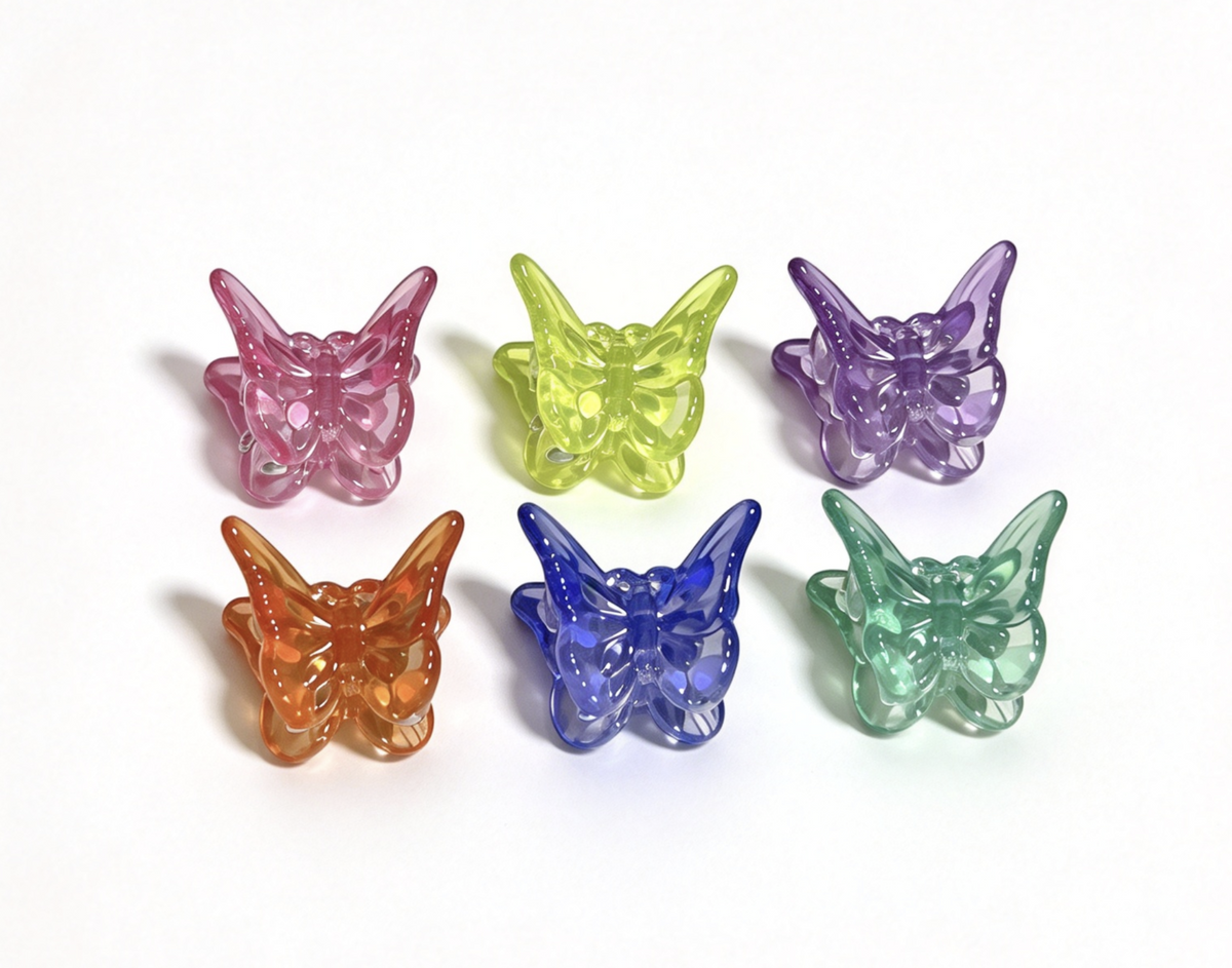 6Pcs Transparent Butterfly Hair Claws Set FOR 18'' DOLL