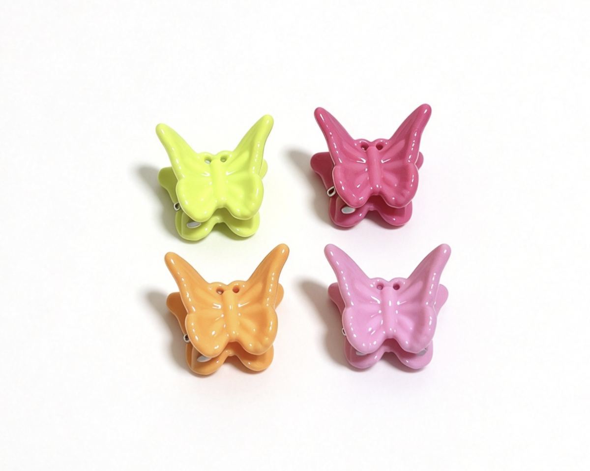4Pcs Solid Color Butterfly Hair Claws Set FOR 18'' DOLL