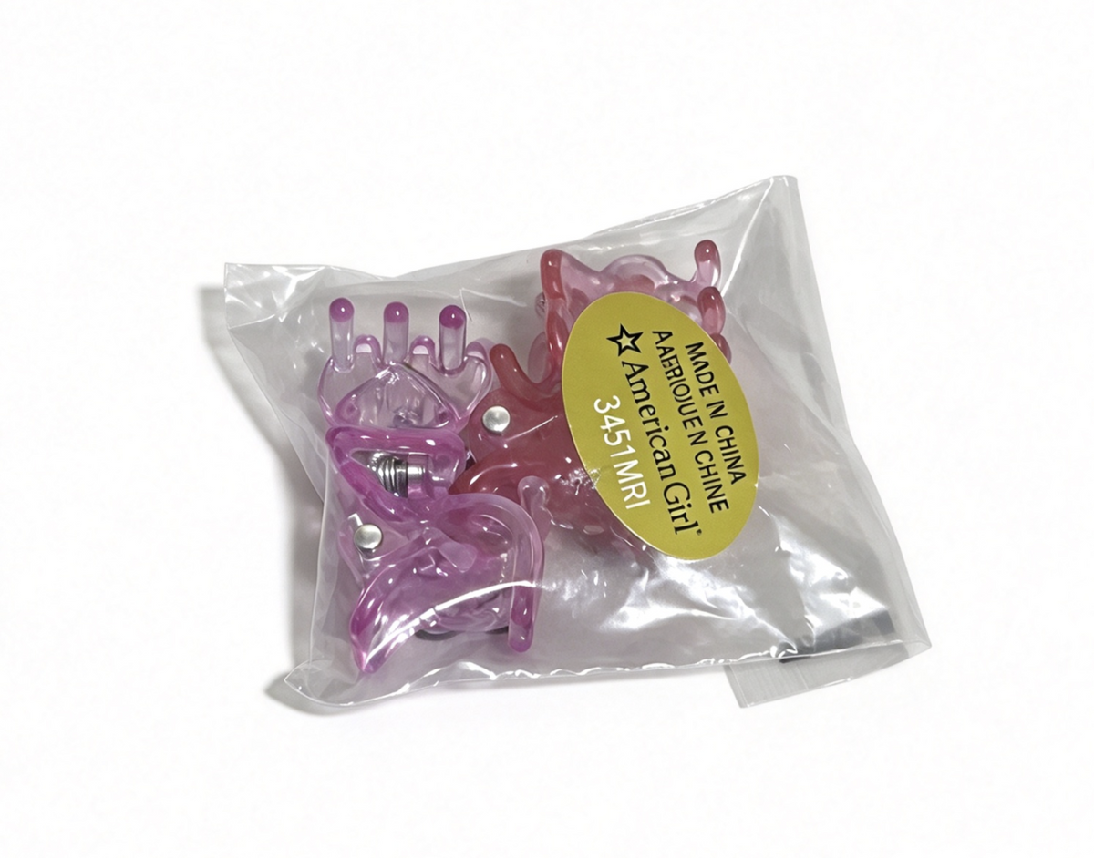 4Pcs Transparent Heart Hair Claws Set FOR 18'' DOLL