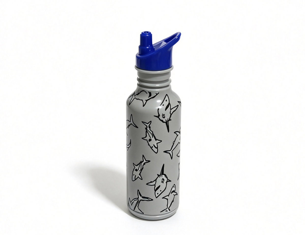Shark-Print Water Bottle For 18'' Doll Casual & Cool Accessories