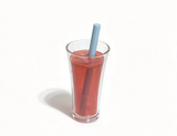 Red Drink Cup With Blue Straw For 18'' Doll