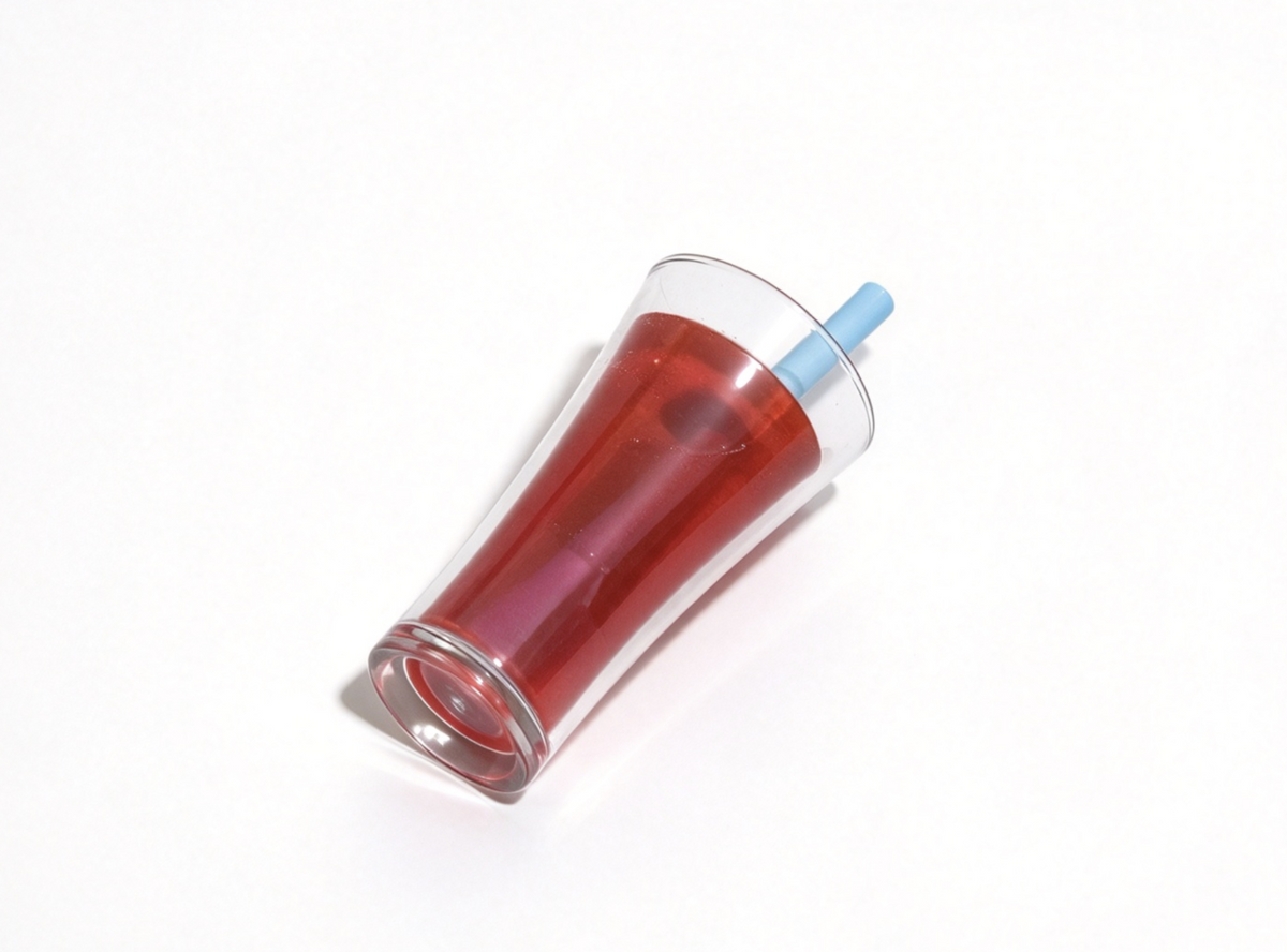 Red Drink Cup With Blue Straw For 18'' Doll
