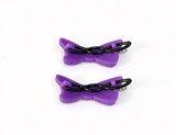 Set Of 2 Purple Bow Hair Clips For 18'' Doll