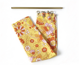 Yellow Floral Shower Curtain with Plastic Rod for 18'' Doll Julie Groovy Bathroom