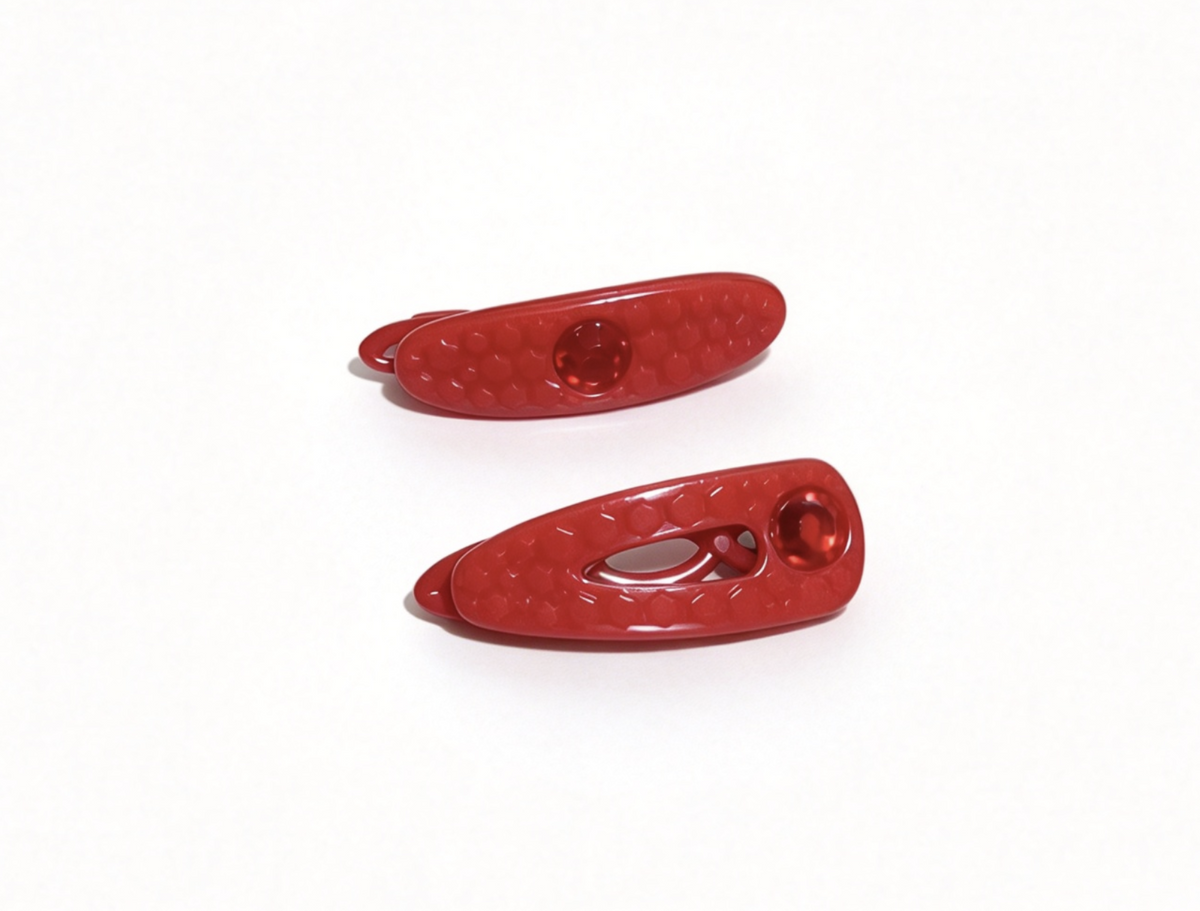 Set Of 2 Red Textured Hair Clips For 18'' Doll
