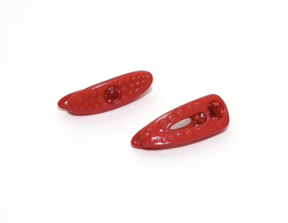 Set Of 2 Red Textured Hair Clips For 18'' Doll