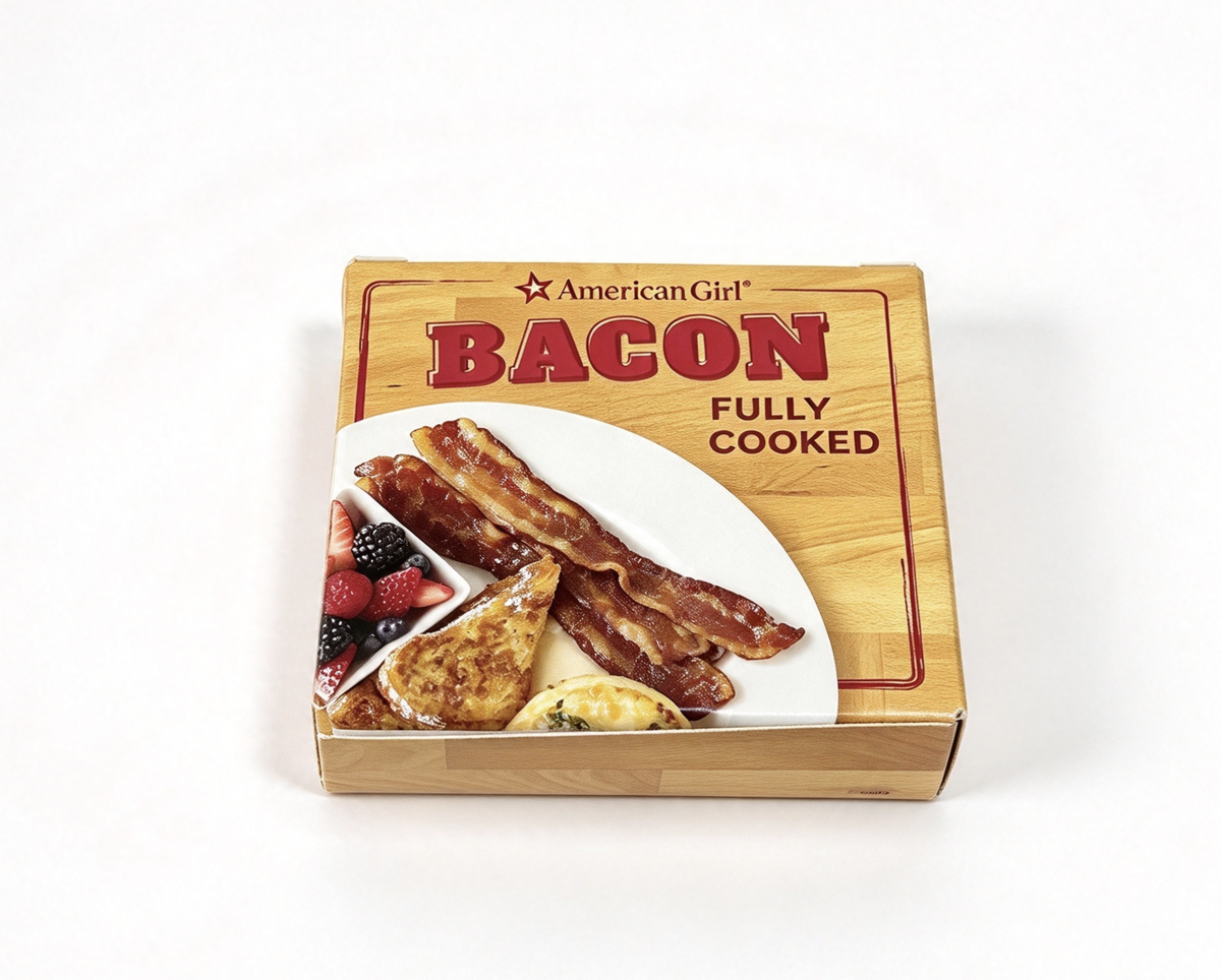 Empty Bacon Box For 18'' Doll Kitchen Set
