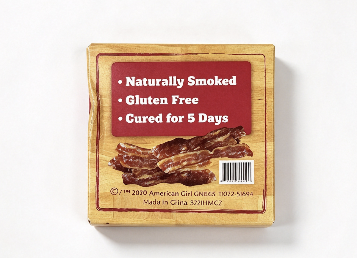 Empty Bacon Box For 18'' Doll Kitchen Set