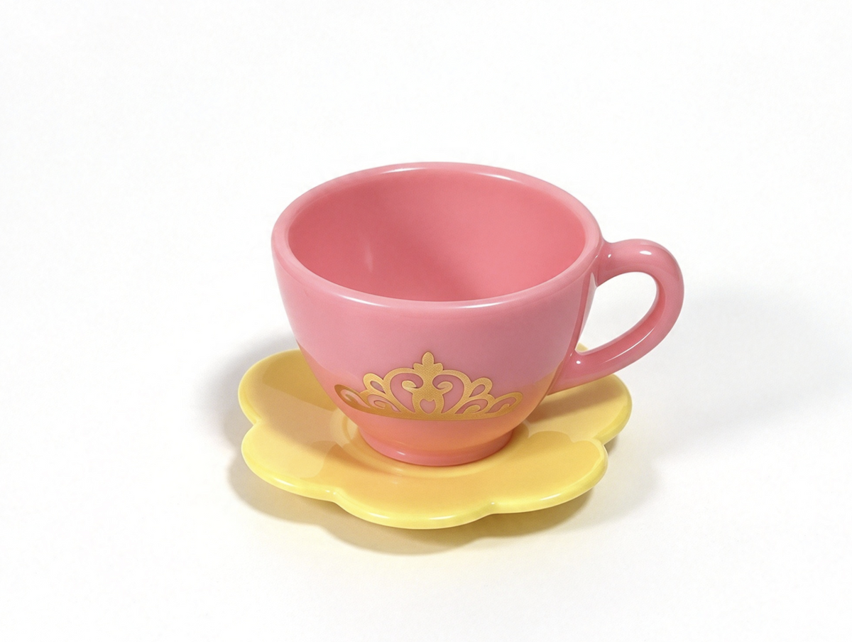 Crown Teacup & Yellow Saucer For 14.5'' Doll Breakfast In Bed Tray Playset