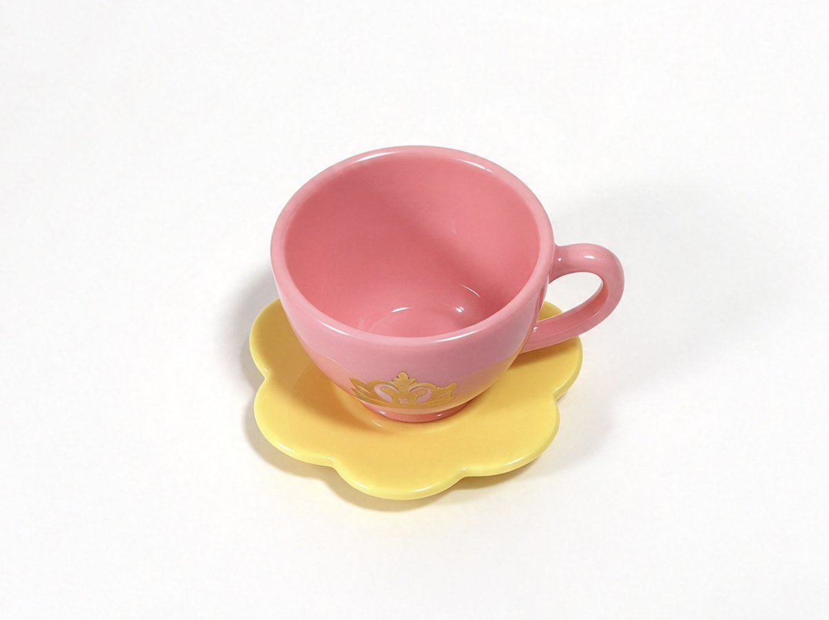 Crown Teacup & Yellow Saucer For 14.5'' Doll Breakfast In Bed Tray Playset