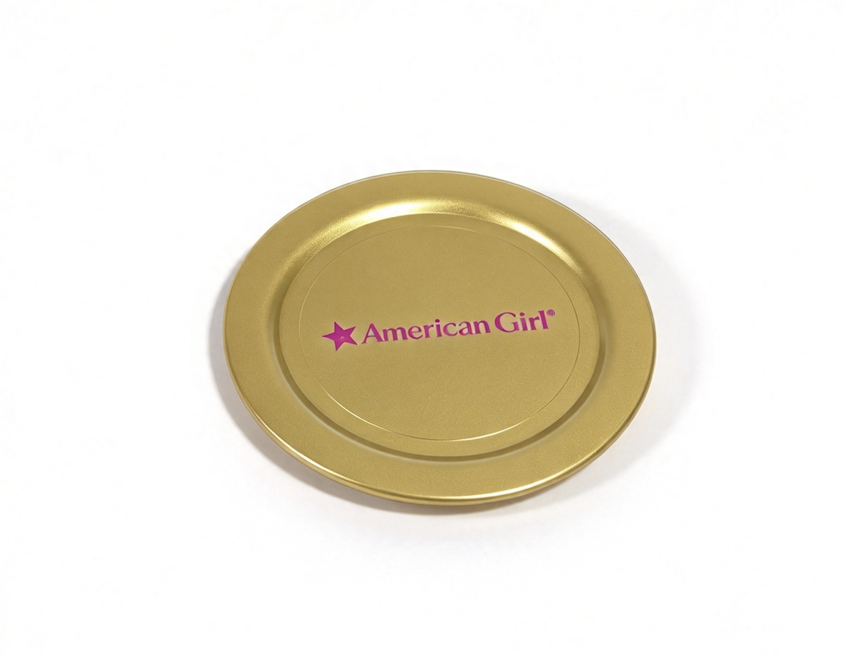 Gold Round Plate For 18'' Doll Blaire Farmhouse