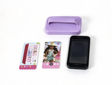 Pretend Mobile Phone Set For 18'' Doll With Double-Sided Screen Cards & Purple Handle Case
