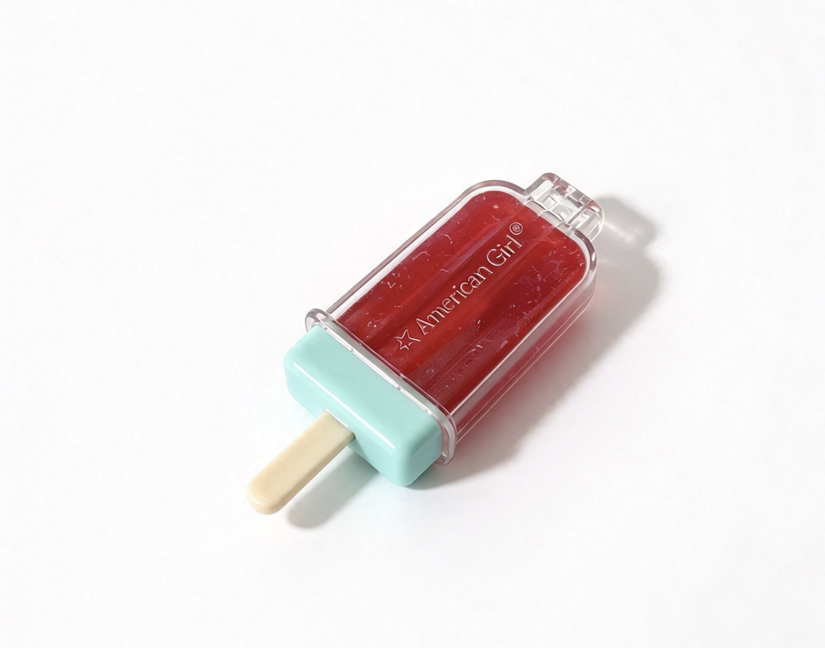 Red Popsicle Toy With Clear Storage Case For 18'' Doll Kitchen