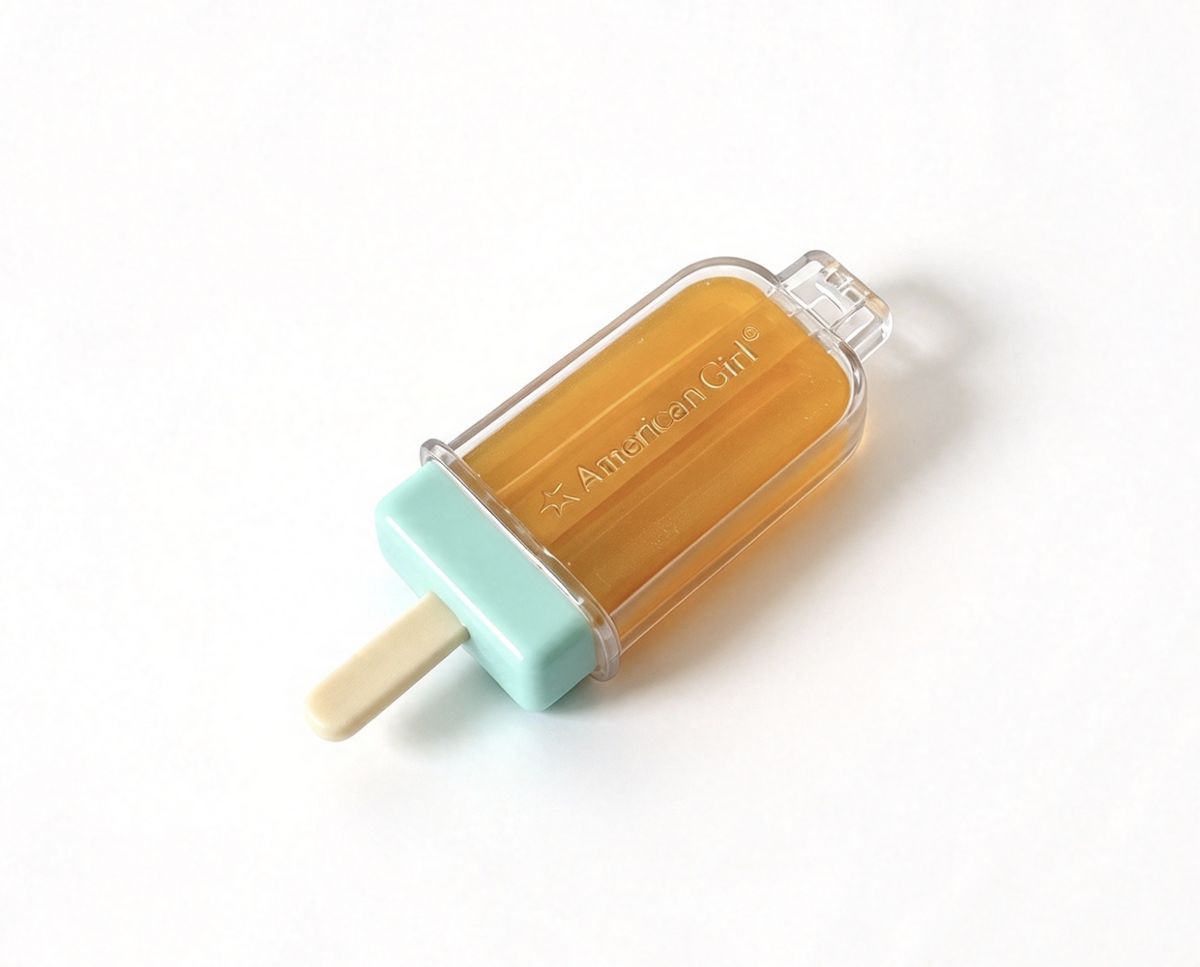 Orange Popsicle With Clear Storage Case For 18'' Doll Kitchen