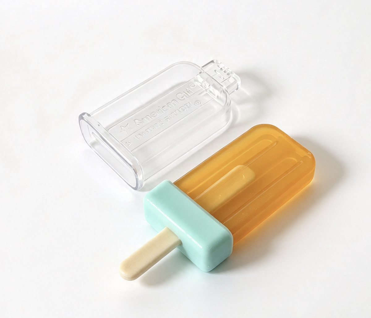 Orange Popsicle With Clear Storage Case For 18'' Doll Kitchen