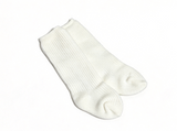 Off White Ribbed Mid Calf Socks For 18'' Doll