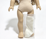 Off White Ribbed Mid Calf Socks For 18'' Doll