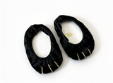 Black Plush Paw Slippers For 18'' Doll