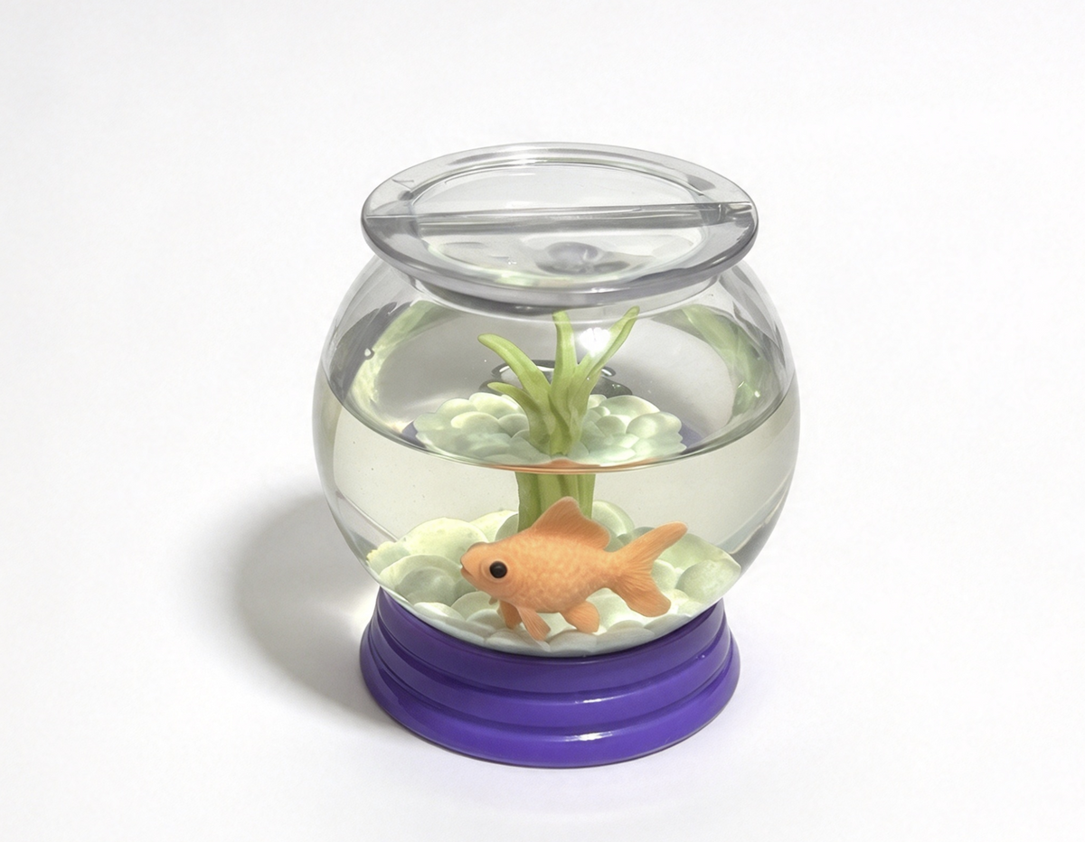 Fishbowl with Goldfish Pebbles & Plant for 18'' Doll Cool Classroom