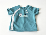 Teal  Soccer Jersey Top Only for 18" Doll Two-in-One Soccer Outfit