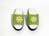 Green Embroidered Flower Platform Slide Sandals FOR 15'' DOLL