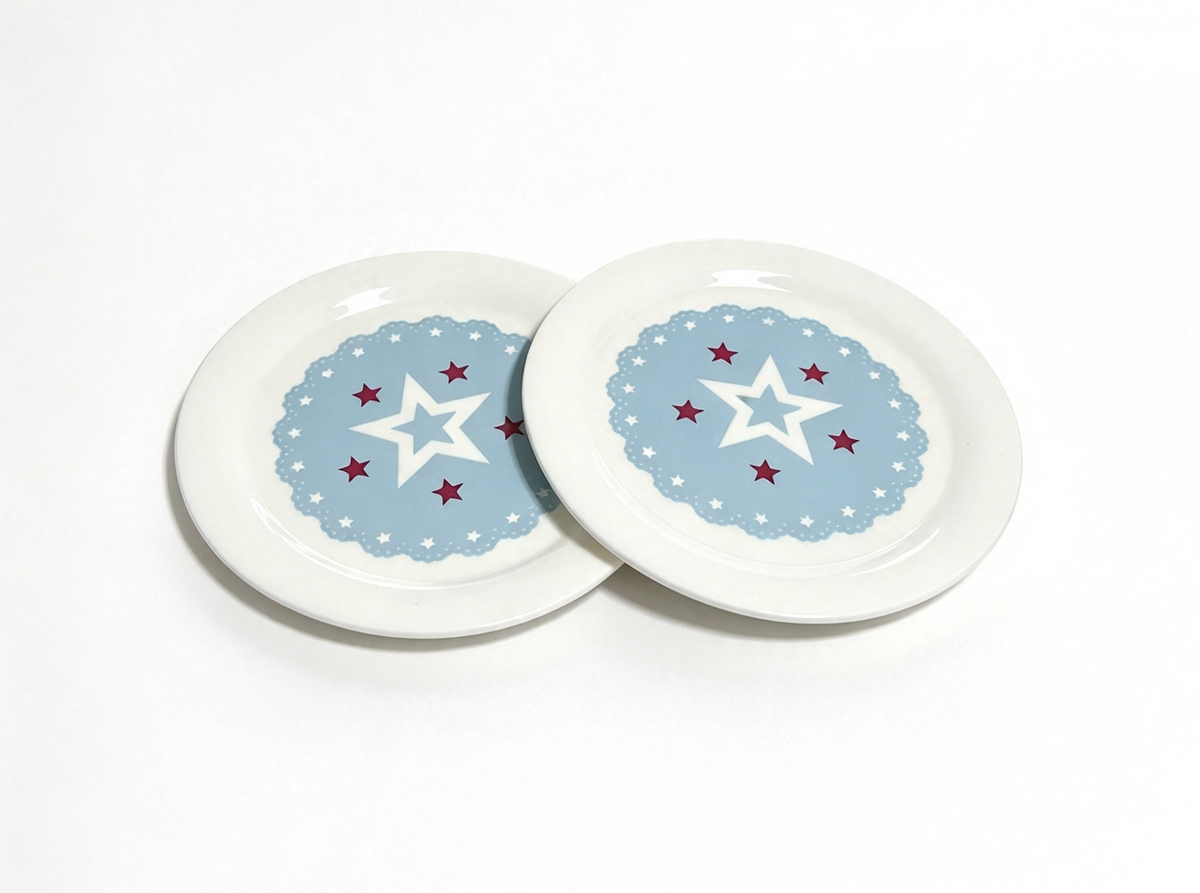 2 Star Pattern Plates FOR 18'' DOLL 2016 Dining Table & Chair II Set