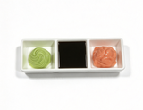 A dipping sauce tray sushi set wasabi ginger soy for 18'' doll