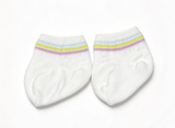 White Ankle Socks With Rainbow Stripes FOR 18'' DOLL