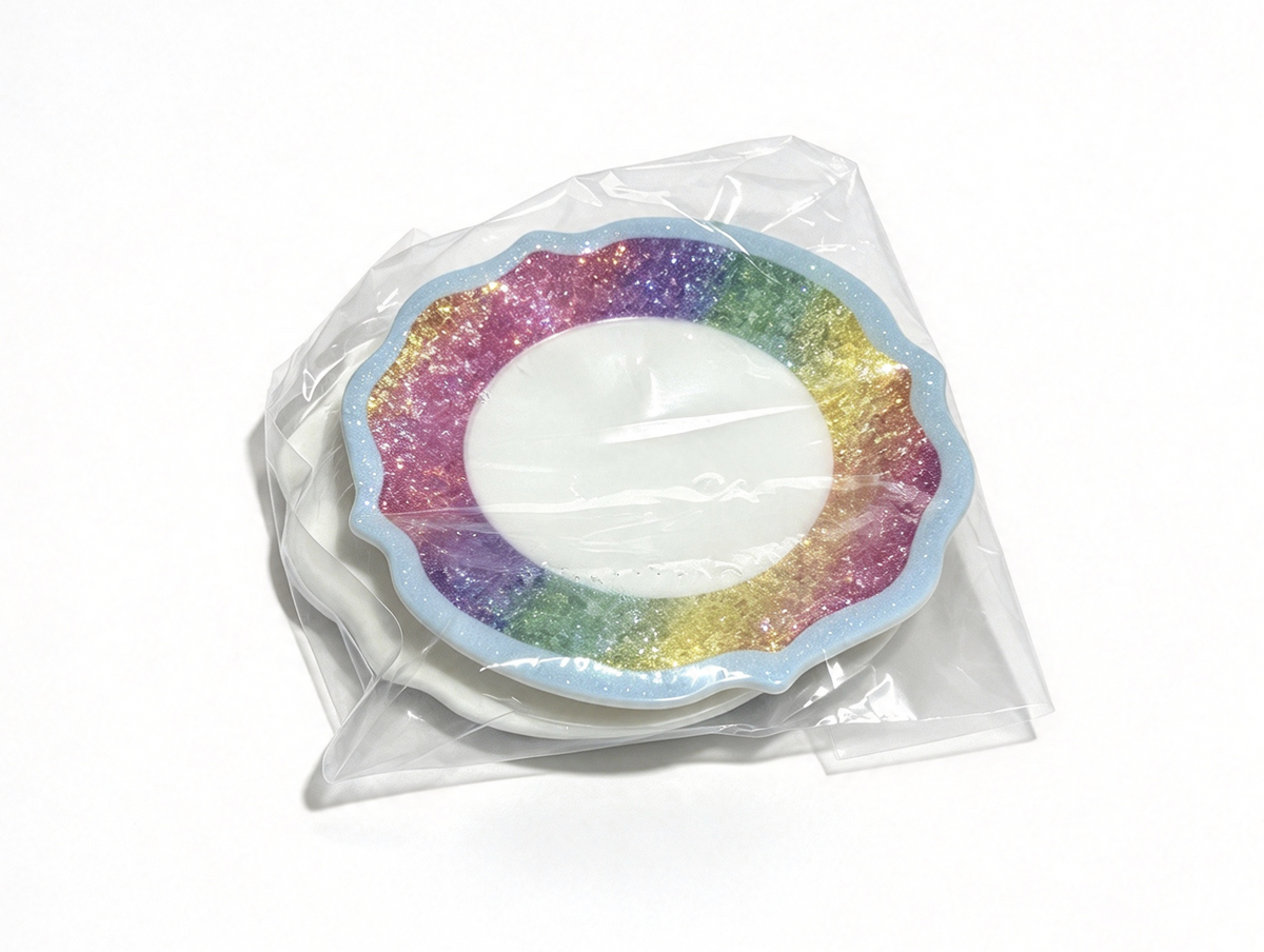 2Pcs Rainbow Glitter Plate Set FOR 18'' DOLL