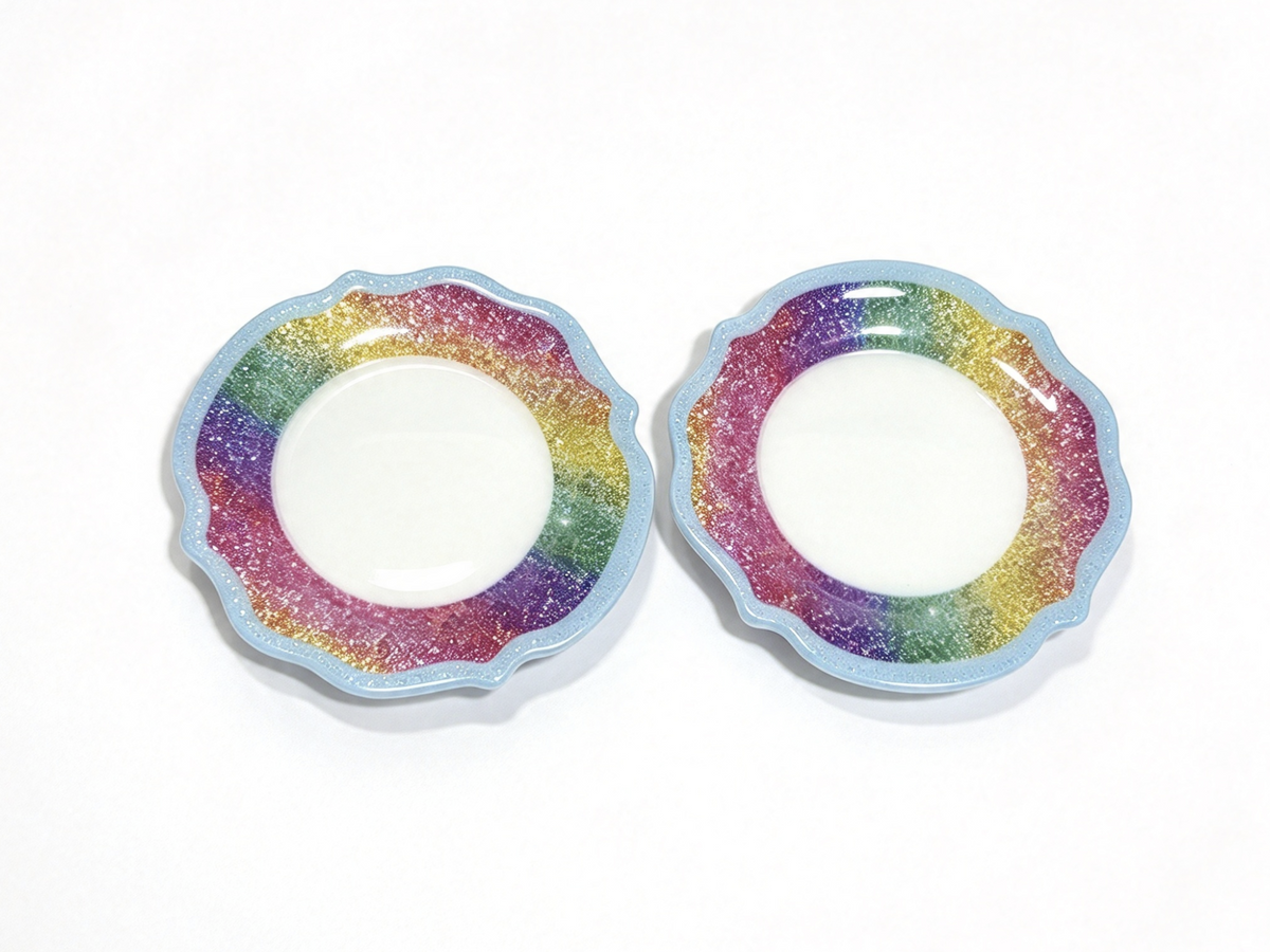 2Pcs Rainbow Glitter Plate Set FOR 18'' DOLL