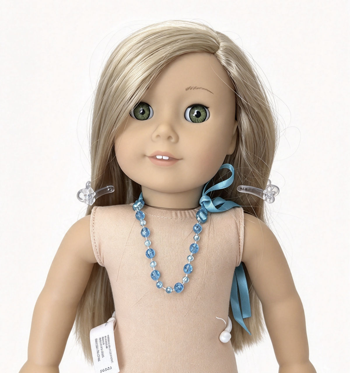 Blue Beaded Ribbon Necklace FOR 18'' DOLL