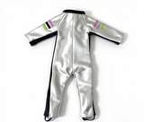 Athlete Downhill Racer Silver Ski Jump Suit for 18'' Doll