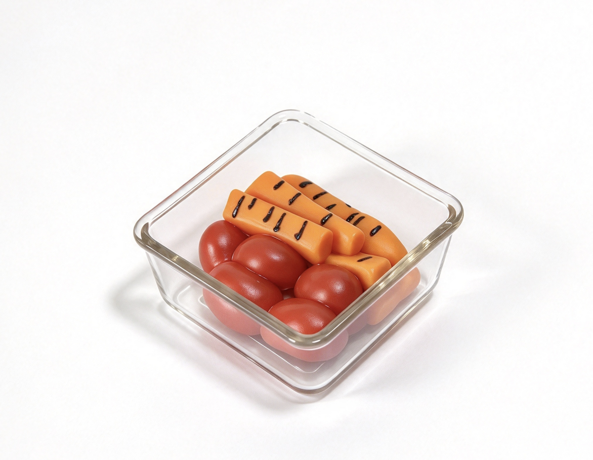 Container Of Tomatoes & Carrots For 18'' DOLL Bagged Lunch Set