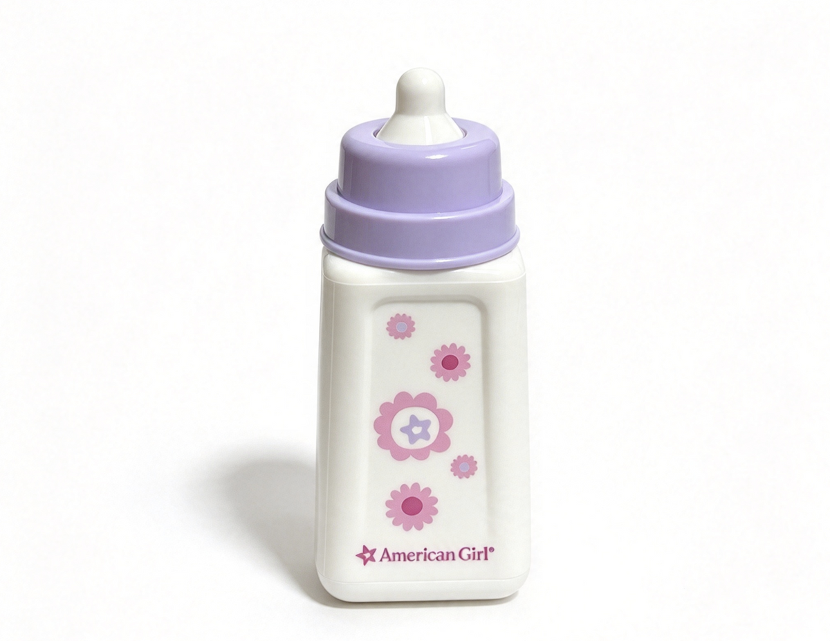 White Floral Play Feeding Bottle FOR 15'' DOLL