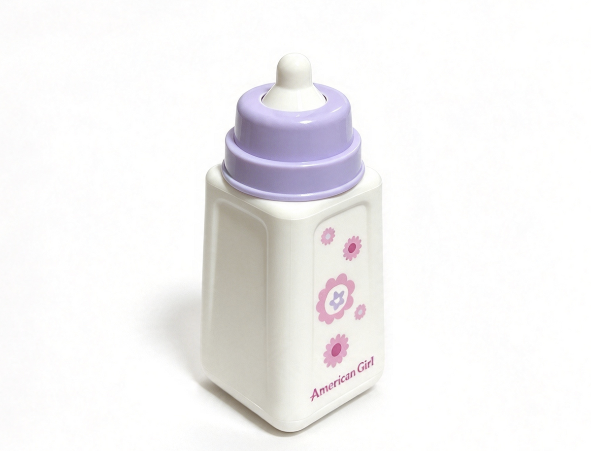 White Floral Play Feeding Bottle FOR 15'' DOLL