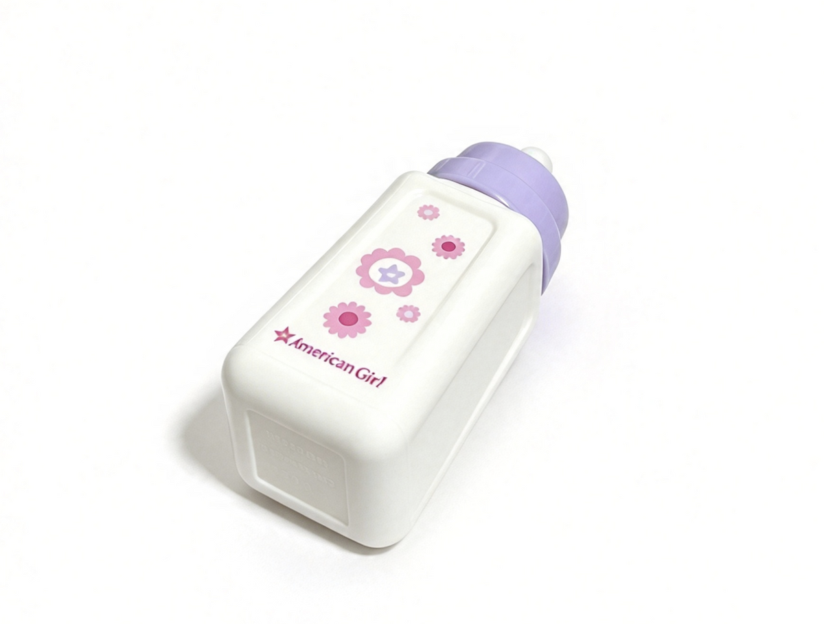 White Floral Play Feeding Bottle FOR 15'' DOLL