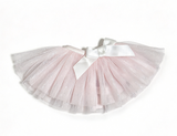 Sparkly Pink Tutu Skirt With White Bow FOR 18'' DOLL