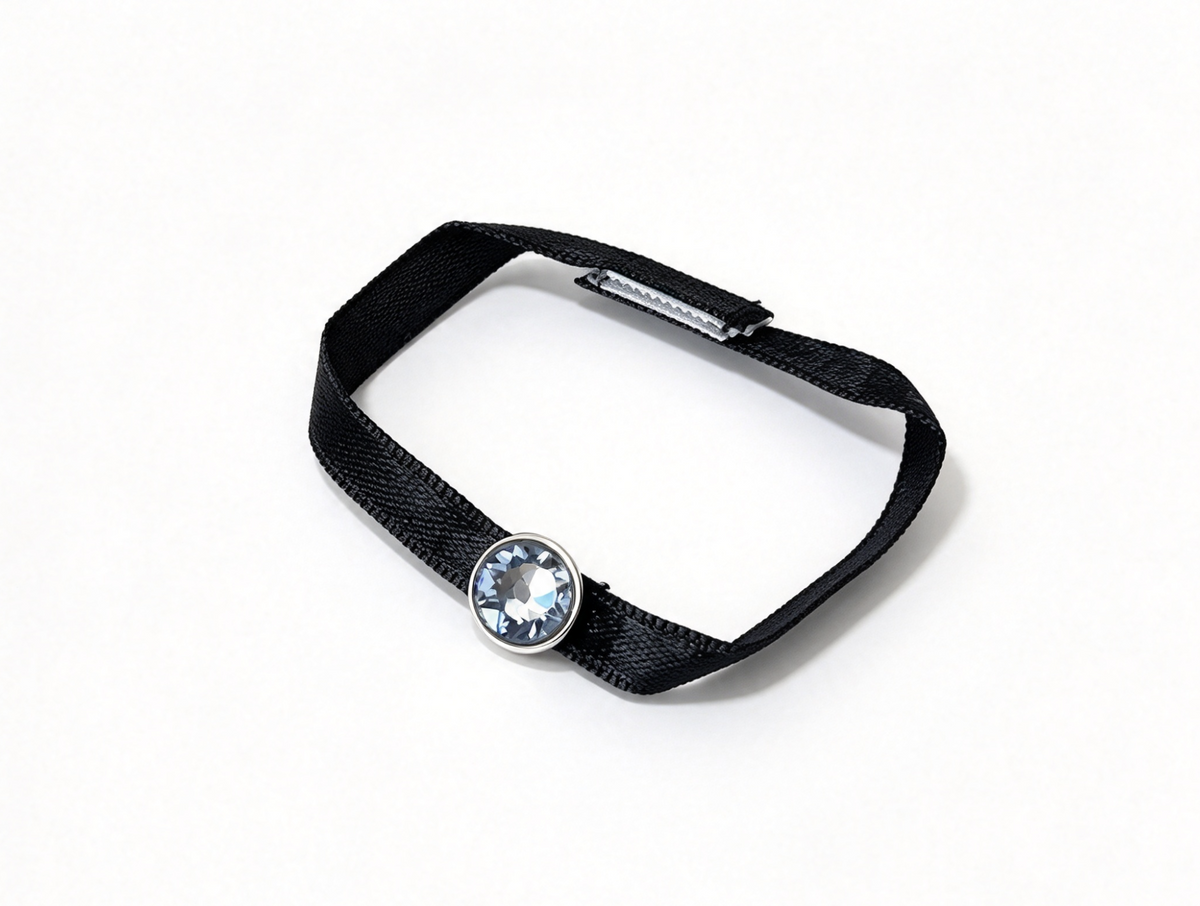 Limited Black Satin Ribbon Choker Necklace With Swarovski Crystal For 18'' Doll PRINCESS