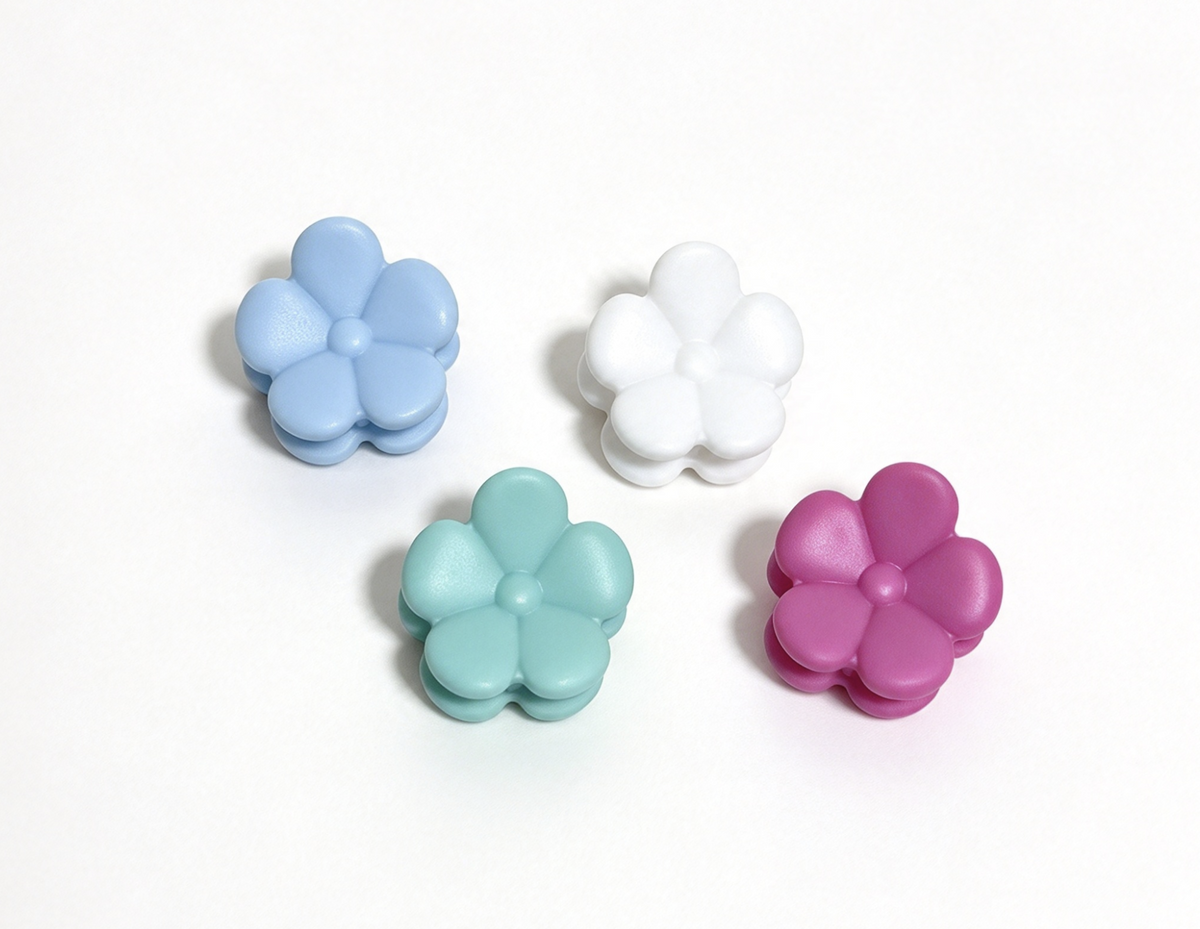 4 multicolored flower hair clips For 18'' Doll Best Sleepover Ever Spa Set