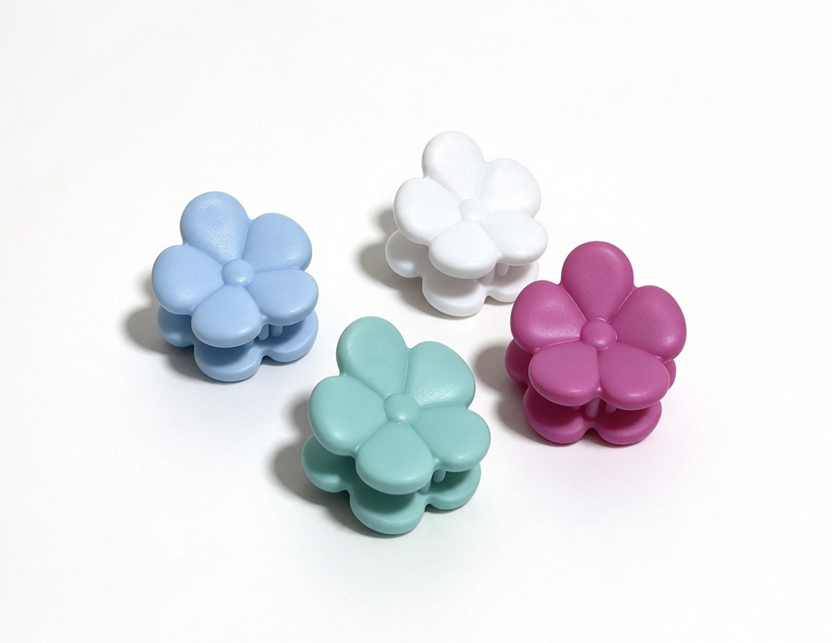 4 multicolored flower hair clips For 18'' Doll Best Sleepover Ever Spa Set