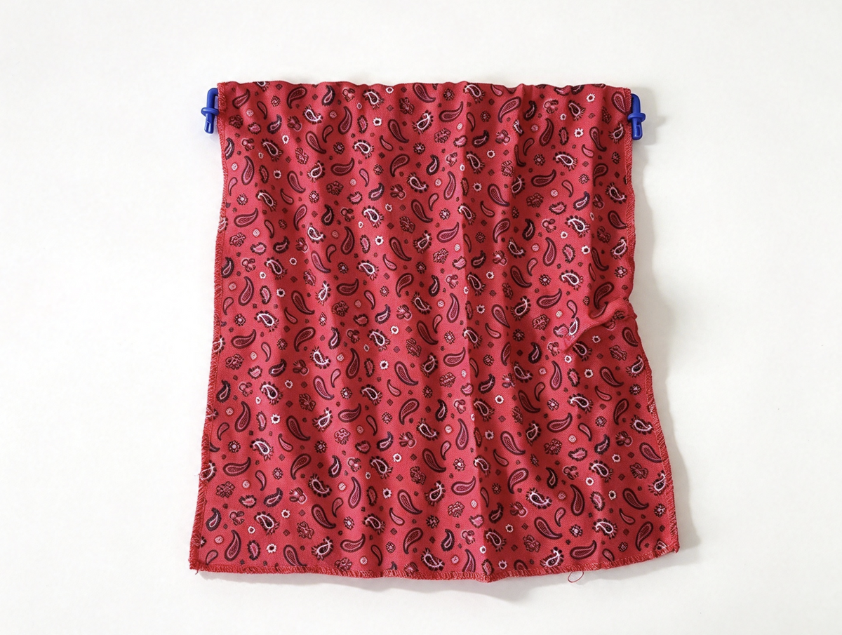 Paisley Fabric Curtain & Rod For 18'' Doll Camp Hangout