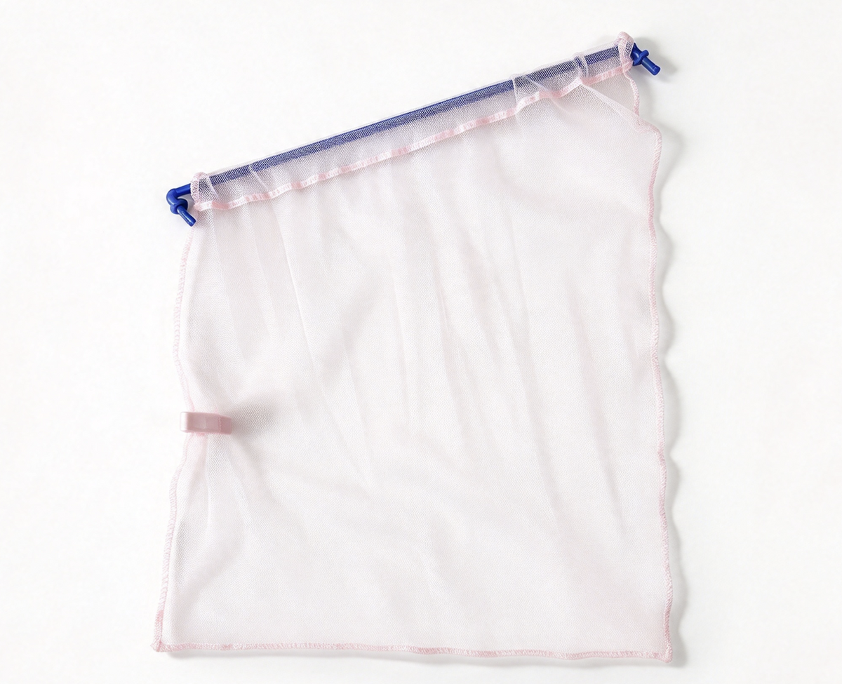 Pink Mesh Curtain & Rod For 18'' Doll Camp Hangout