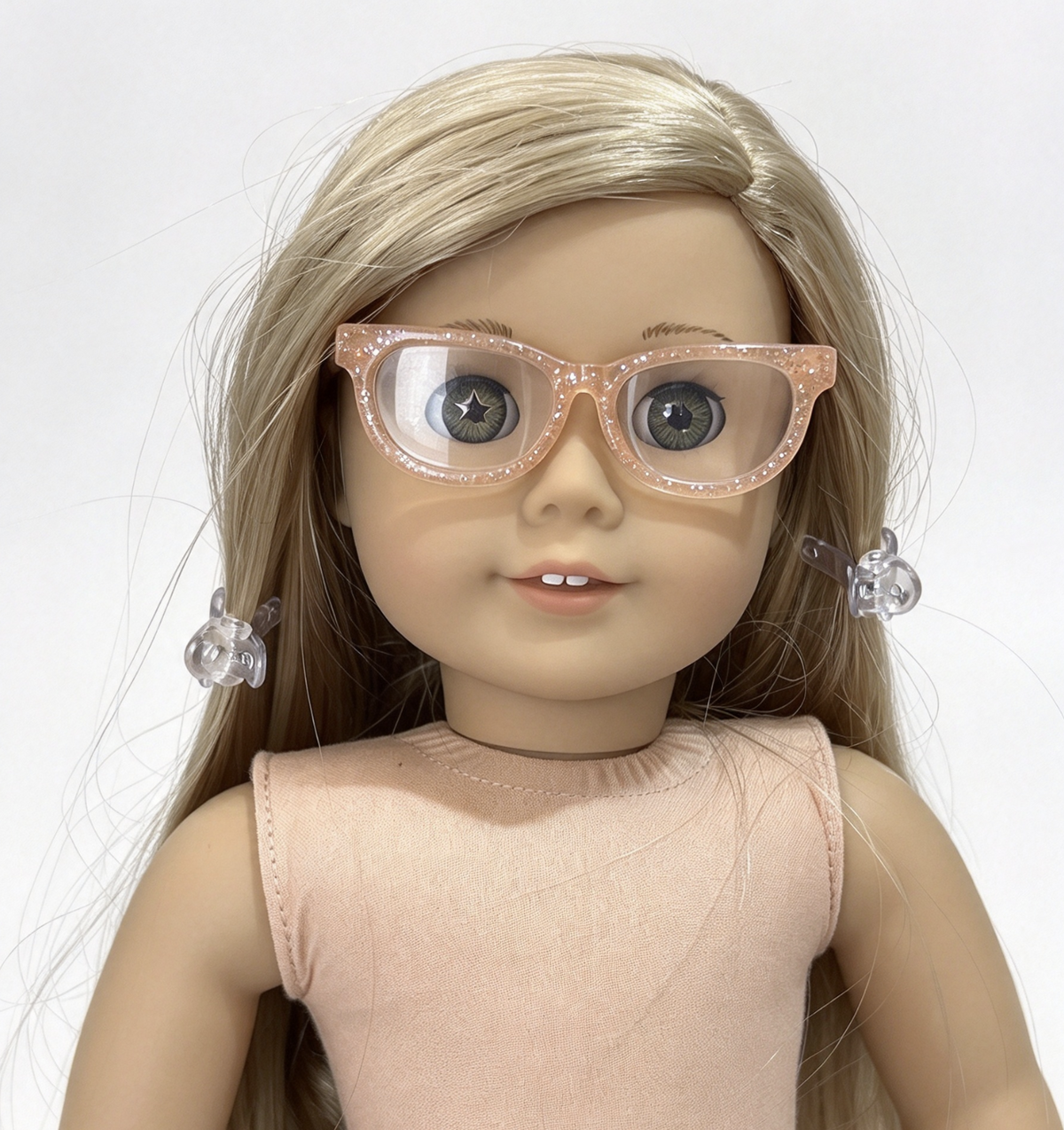 Peach Glitter Glasses For 18'' Doll
