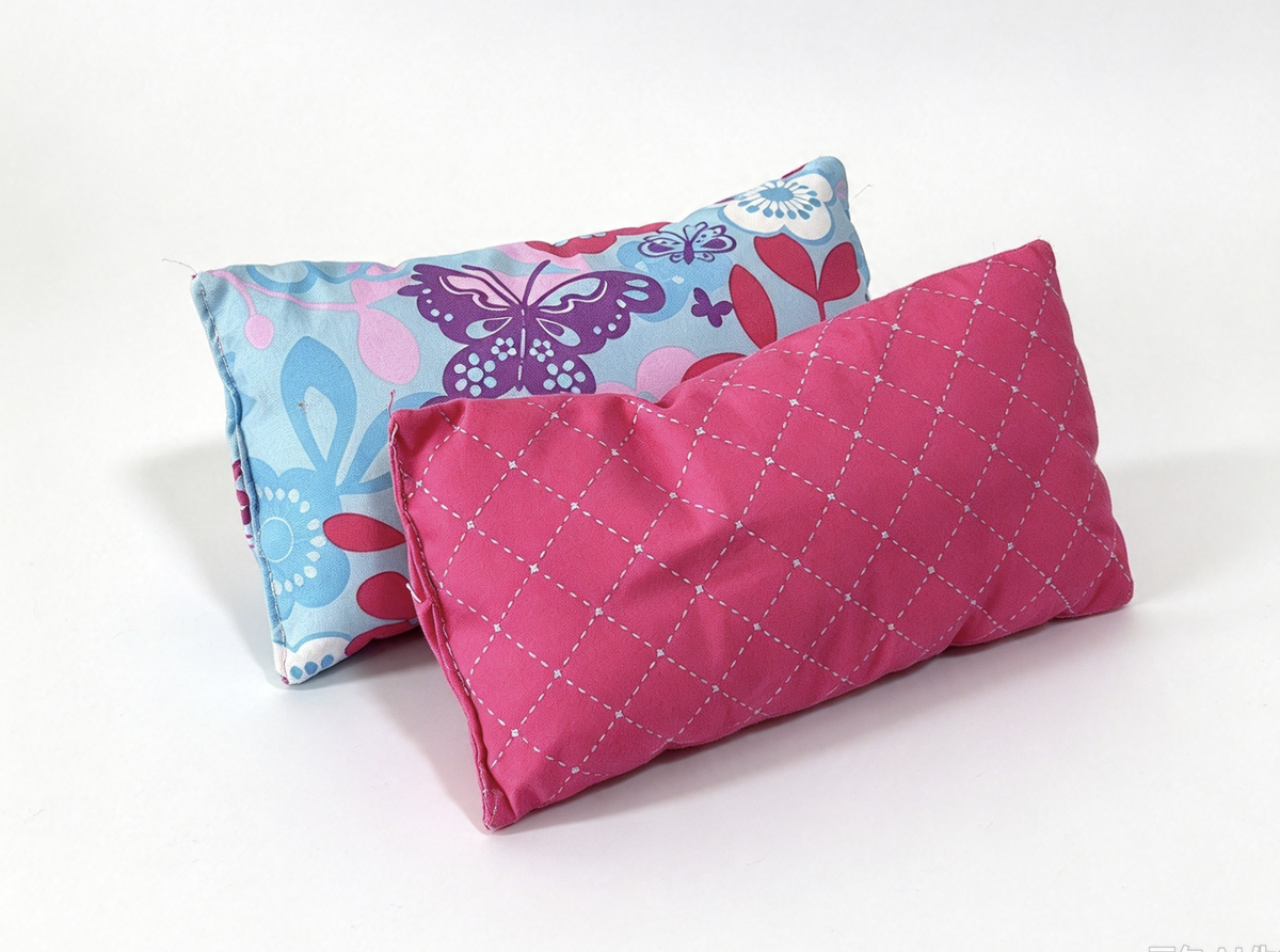 Set 2Pcs Floral Pink Pillow For 18'' Doll White Trundle Daybed Bedding