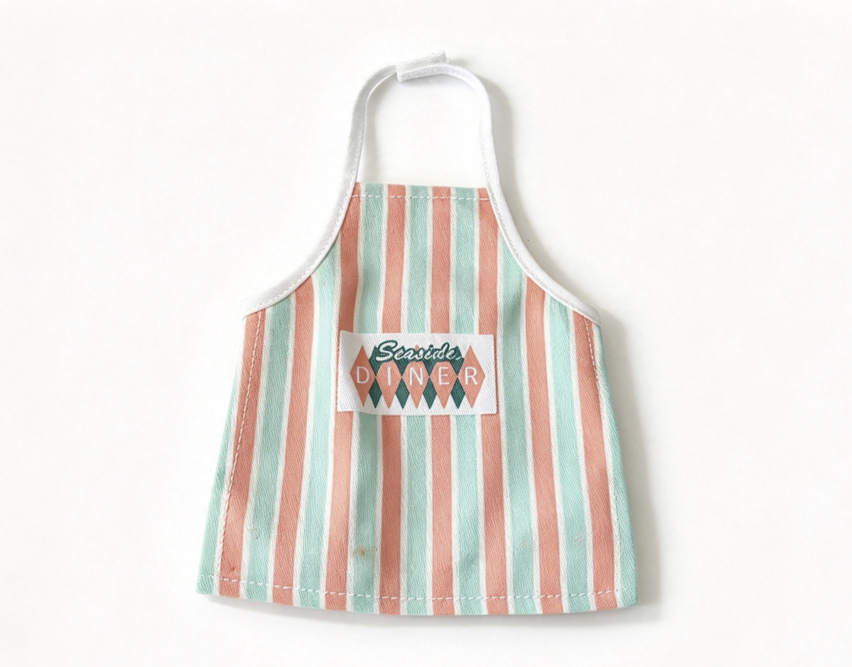Maryellen Seaside Diner Apron For 18'' Doll