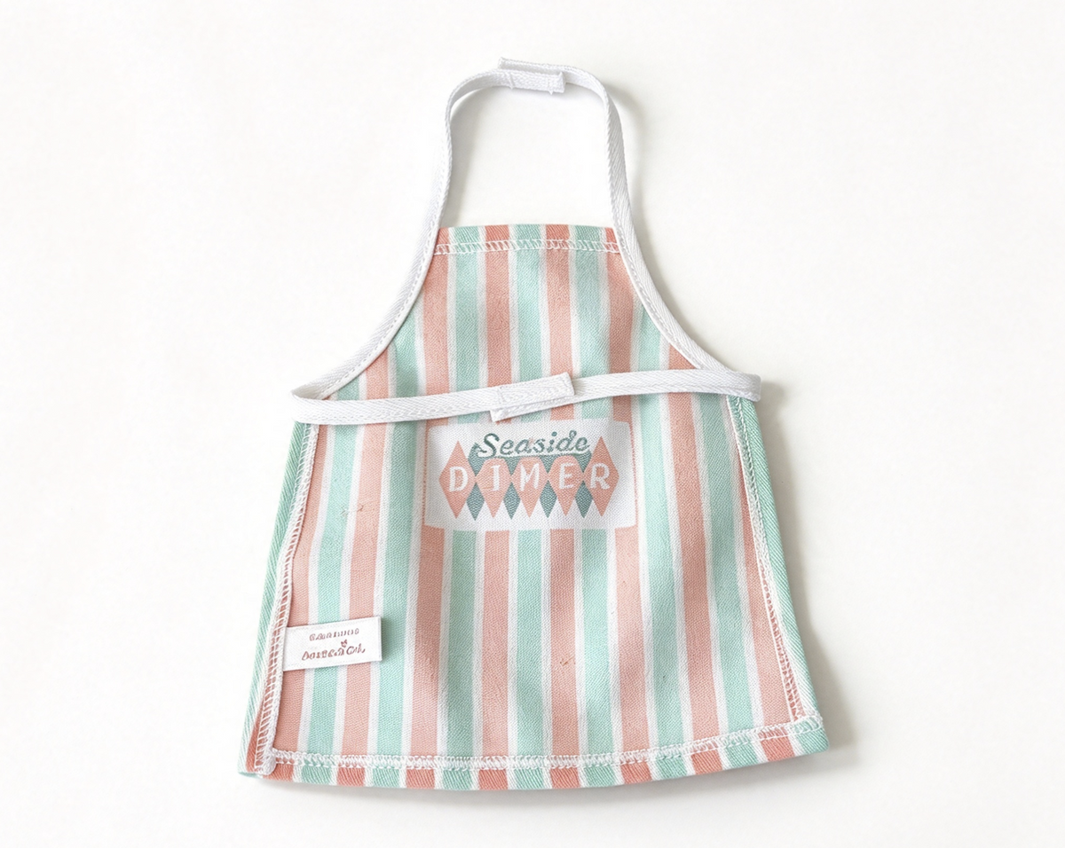 Maryellen Seaside Diner Apron For 18'' Doll