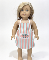 Maryellen Seaside Diner Apron For 18'' Doll