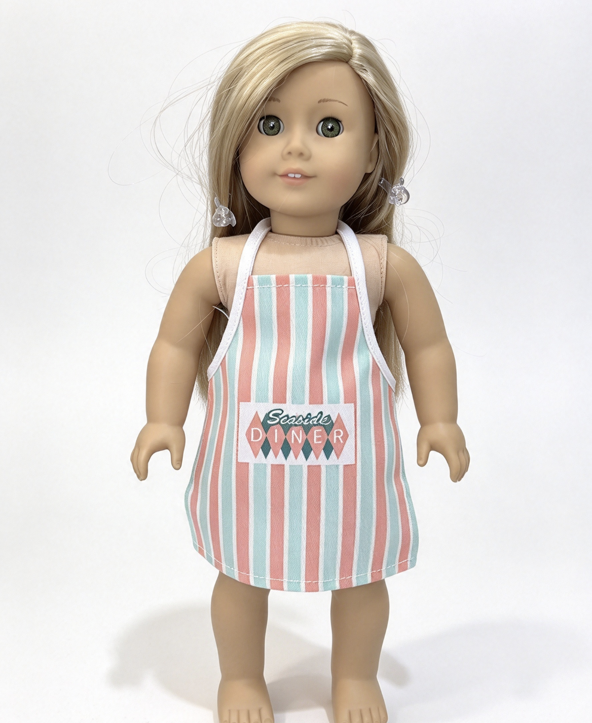 Maryellen Seaside Diner Apron For 18'' Doll