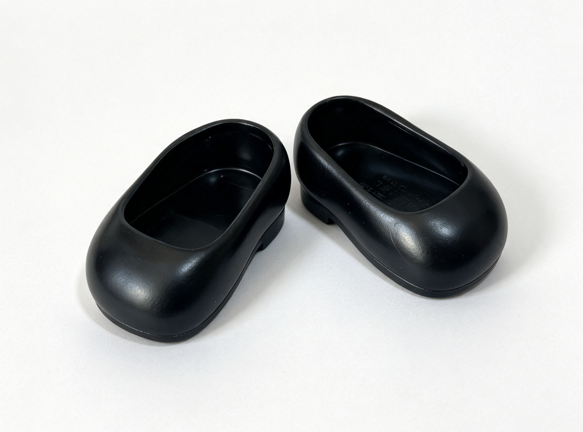 Black Low Heel Shoes For 14.5'' Doll