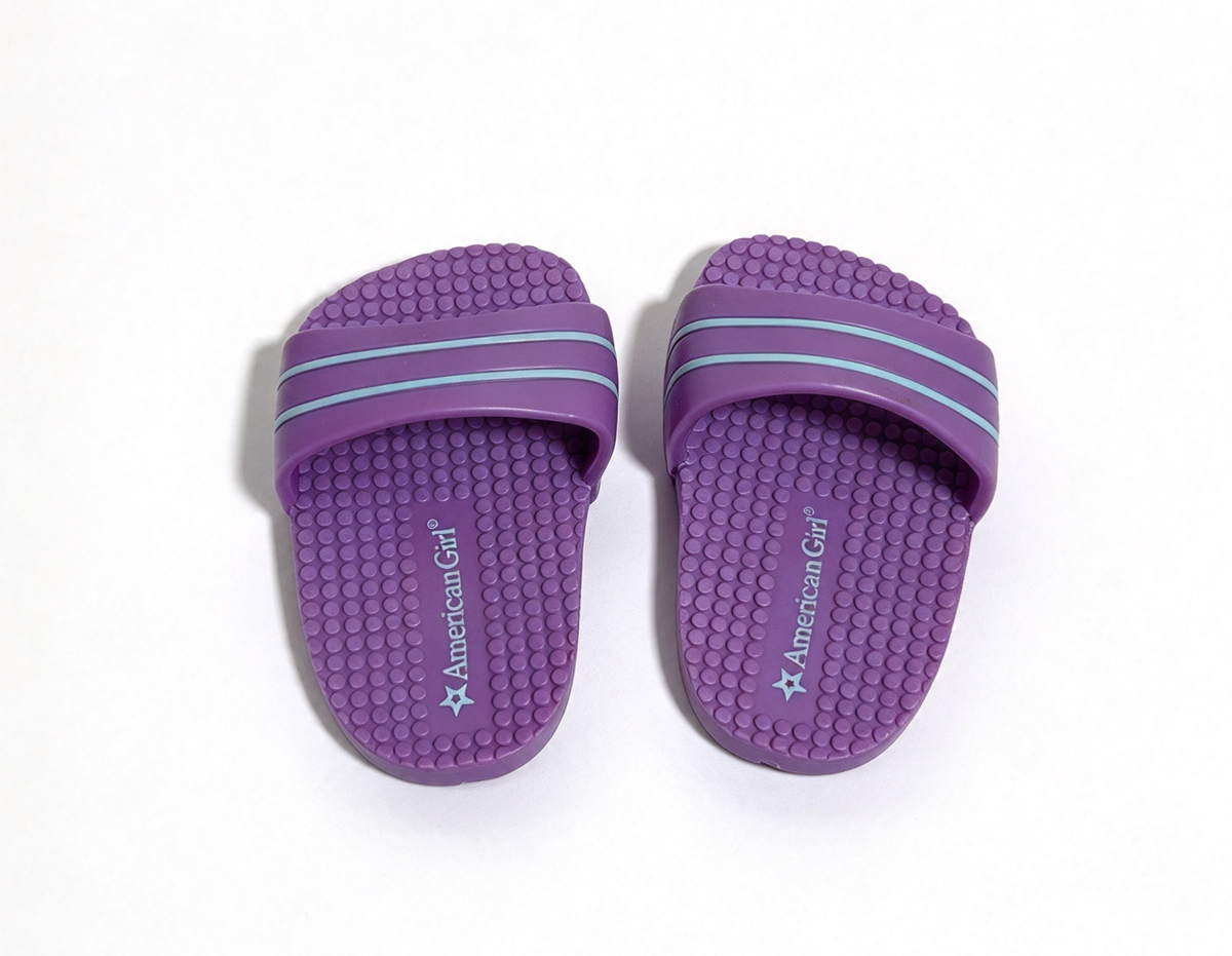 A Pair Purple Slipper Sandals For 18'' Doll Team USA Swim Set